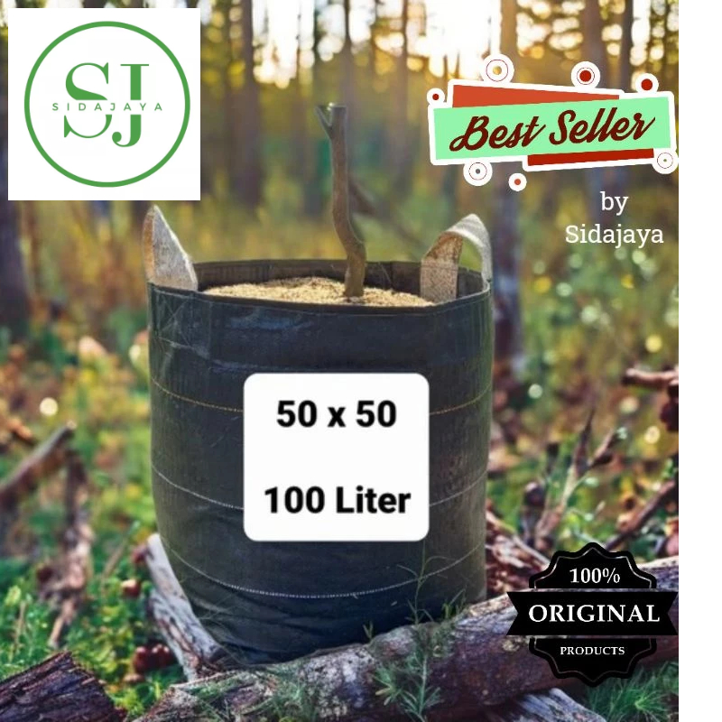 Pot tanaman planter bag tanaman durian dan anggur 100 liter polybag hitam tebal