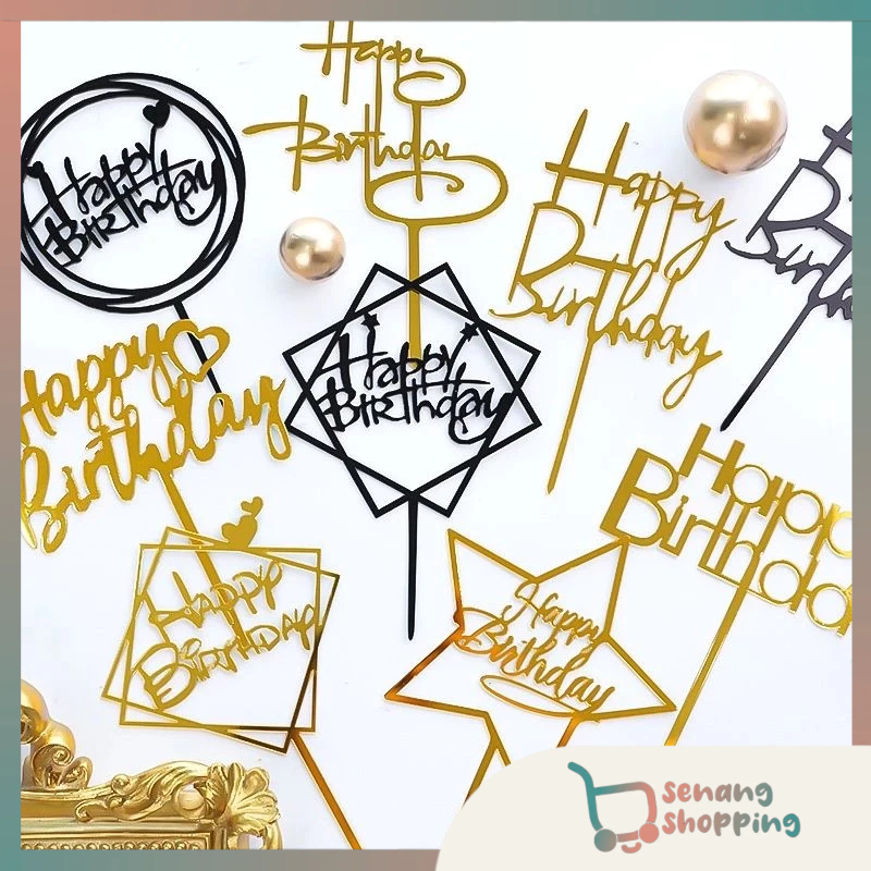 CAKE TOPPER ACRYLIC HAPPY BIRTHDAY KARAKTER SPIDERMAN SUPERMAN - RP489 RP865