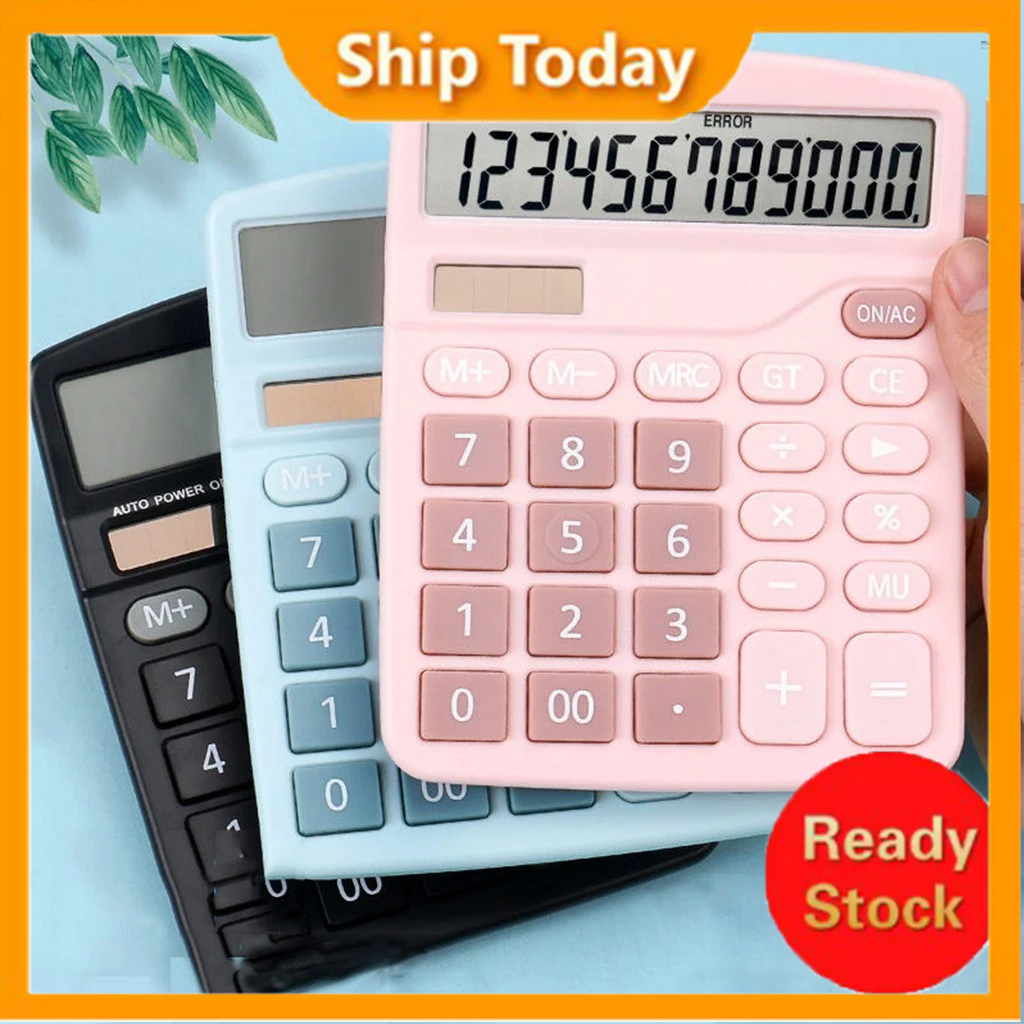 

[Ready] Desktop Calculator Standard Function Calculator with 12-Digit Large LCD Display Solar & Battery Dual Power for Home Basic Office Business
