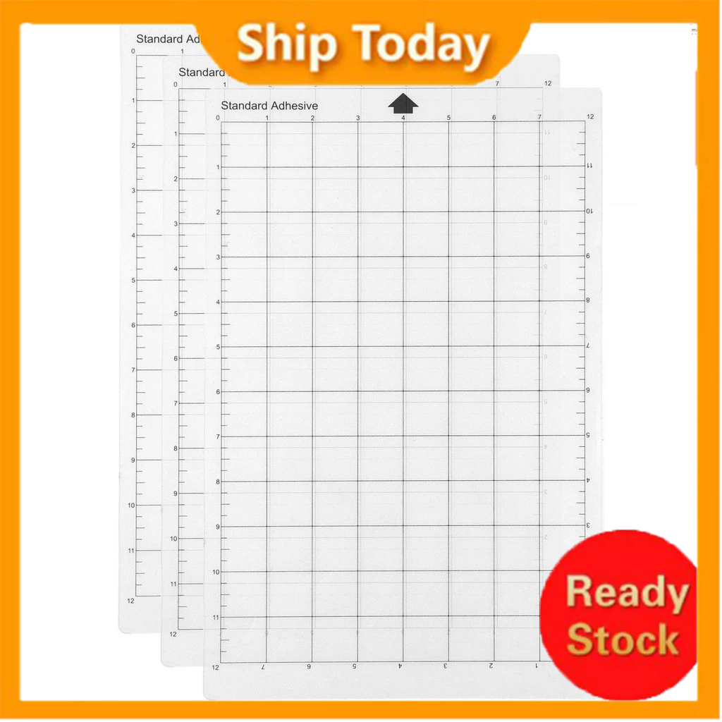

[Ready] Replacement Cutting Mat Transparent Adhesive Cricut Mat Mat with Measuring Grid 8 by 12-Inch for Silhouette Cameo Cricut Explore Plotter Machine 3PCS