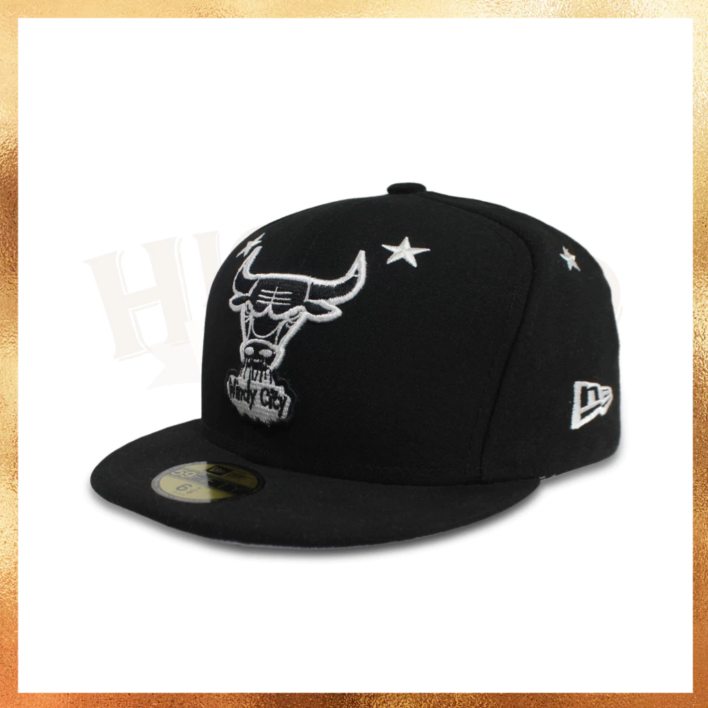 Topi New Era Chicago Bulls Black HWC 59FIFTY Hat Original