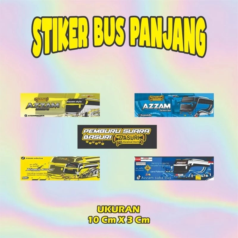 

STIKER BUS BASURI PANJANG | STIKER BUS TELOLET PANJANG UKURAN 10 X 3 CM