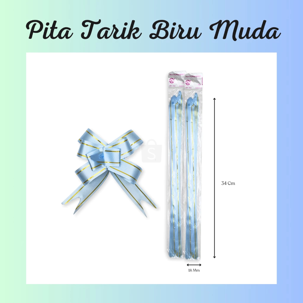 

1 Bungkus isi 200 Pcs Pita TARIK LIS EMAS 18 mm Serut Parcel Kado Souvenir GOLD STRIPE LACE 18 mm