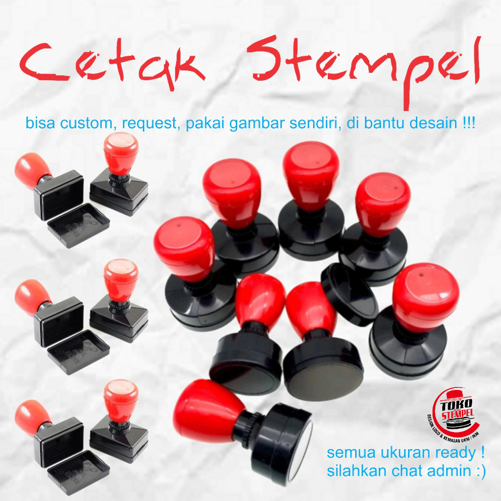 

(Promo) Cetak Stempel Gratis Desain Ukuran Lengkap / Cetak Stempel Custom free design