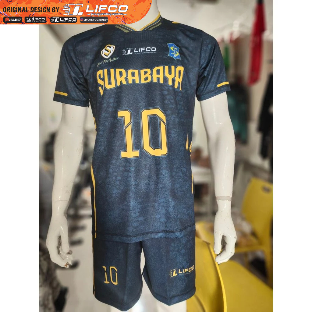 JERSEY ORIGINAL LIFCO VOLLEY BALL SURABAYA HITAM STELAN BERLENGAN (TIDAK BISA REQUEST NAMA)