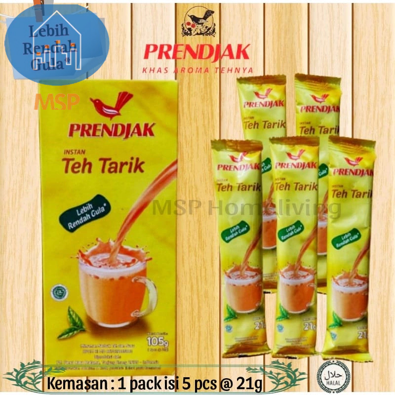 

Teh Tarik Less Sugar instant Prendjak Stick 21 gr / Isi 5 sachet