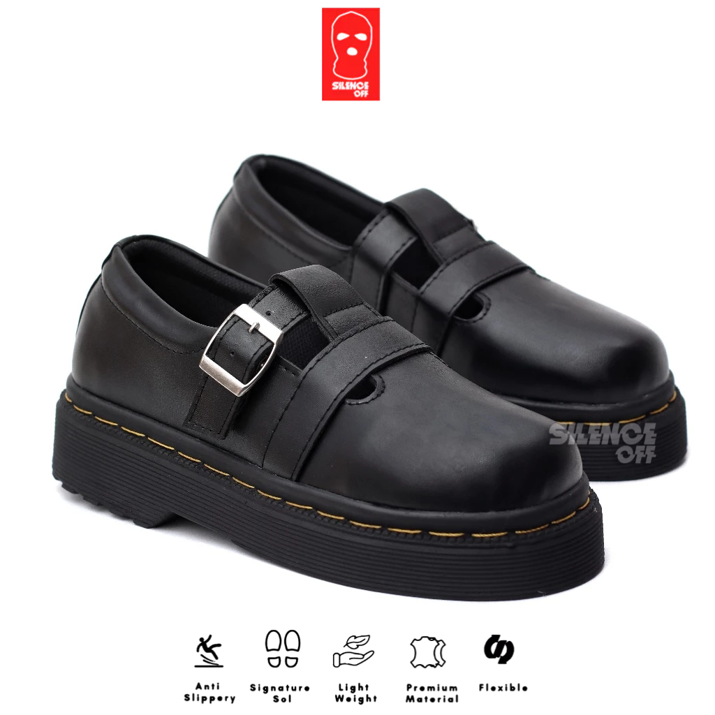 Sepatu Formal Loafers Docmart Hak Tinggi Wanita SILENCE OFF - VOURIN