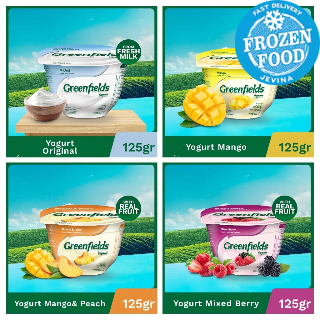 

Greenfields Yogurt Original | Mango | Mango & Peach | Mix Berry 125gr