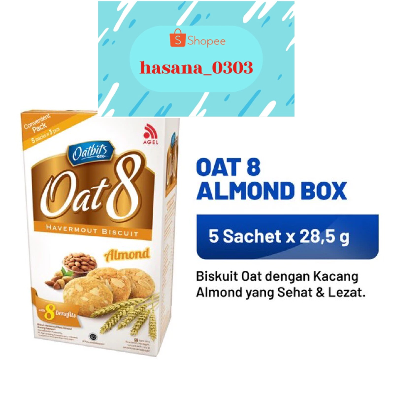 

Oatbits Oat 8 Biskuit Havermout Almond Snack