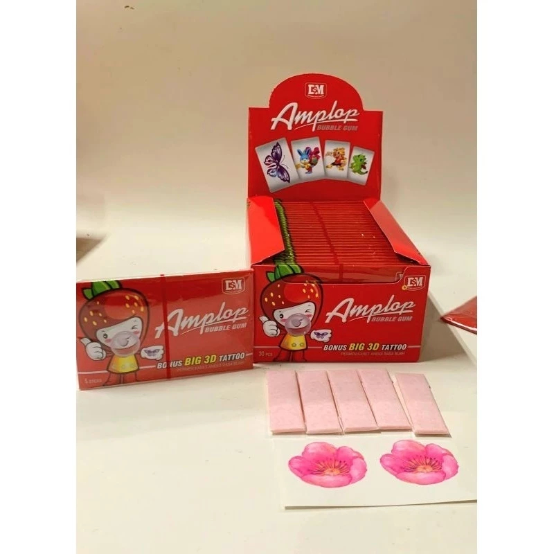 

PERMEN AMPLOP GUM ISI 30 / PERMEN KARE BUBBLE GUM ANEKA RASA