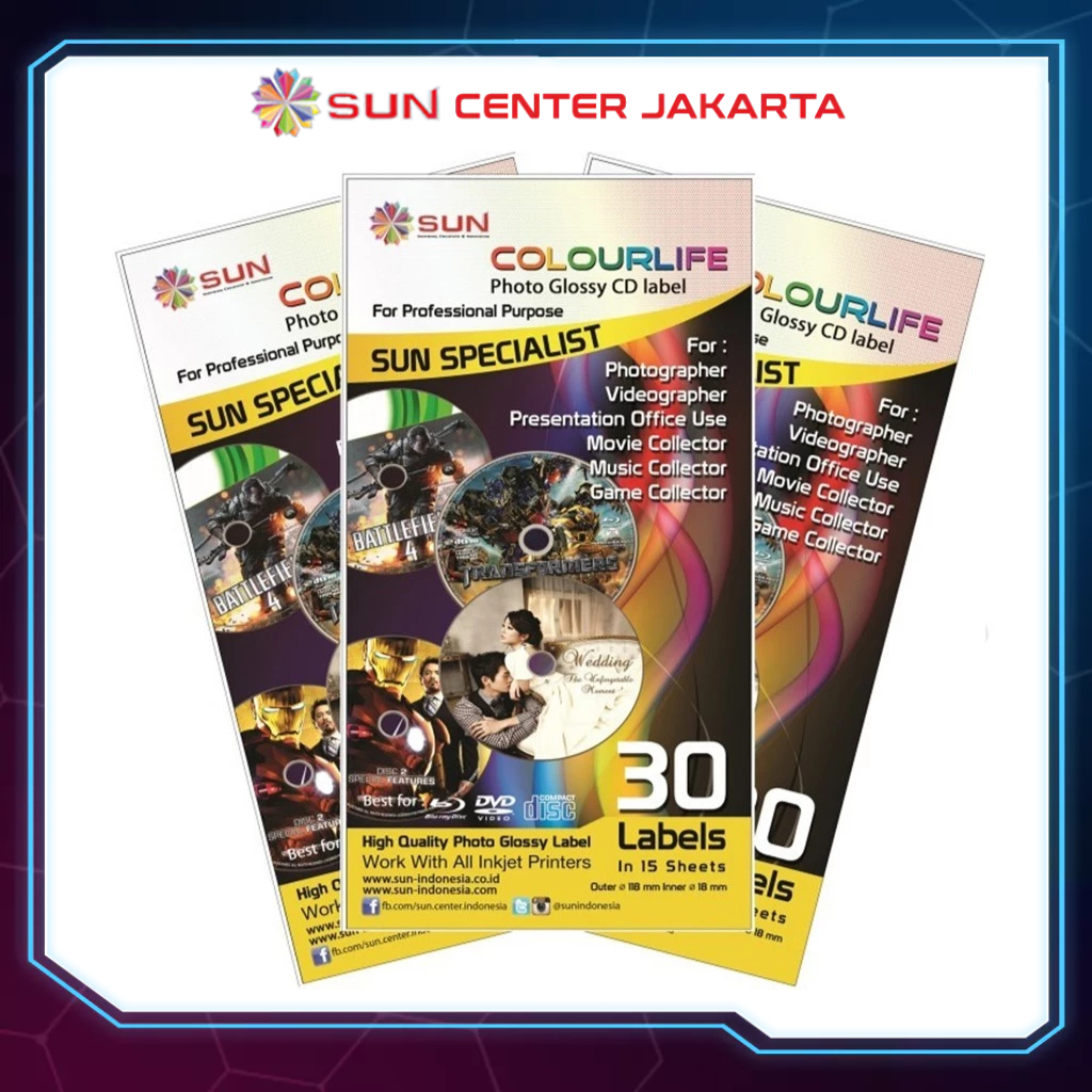 

Kertas CD Label - SUN Colourlife Photo Glossy CD Label