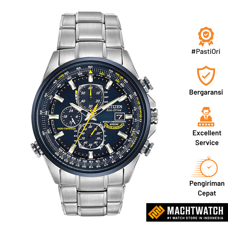 Jam Tangan Pria Citizen Promaster Sky AT8020-54L Men Blue Angels World Chronograph Blue Dial Stainle