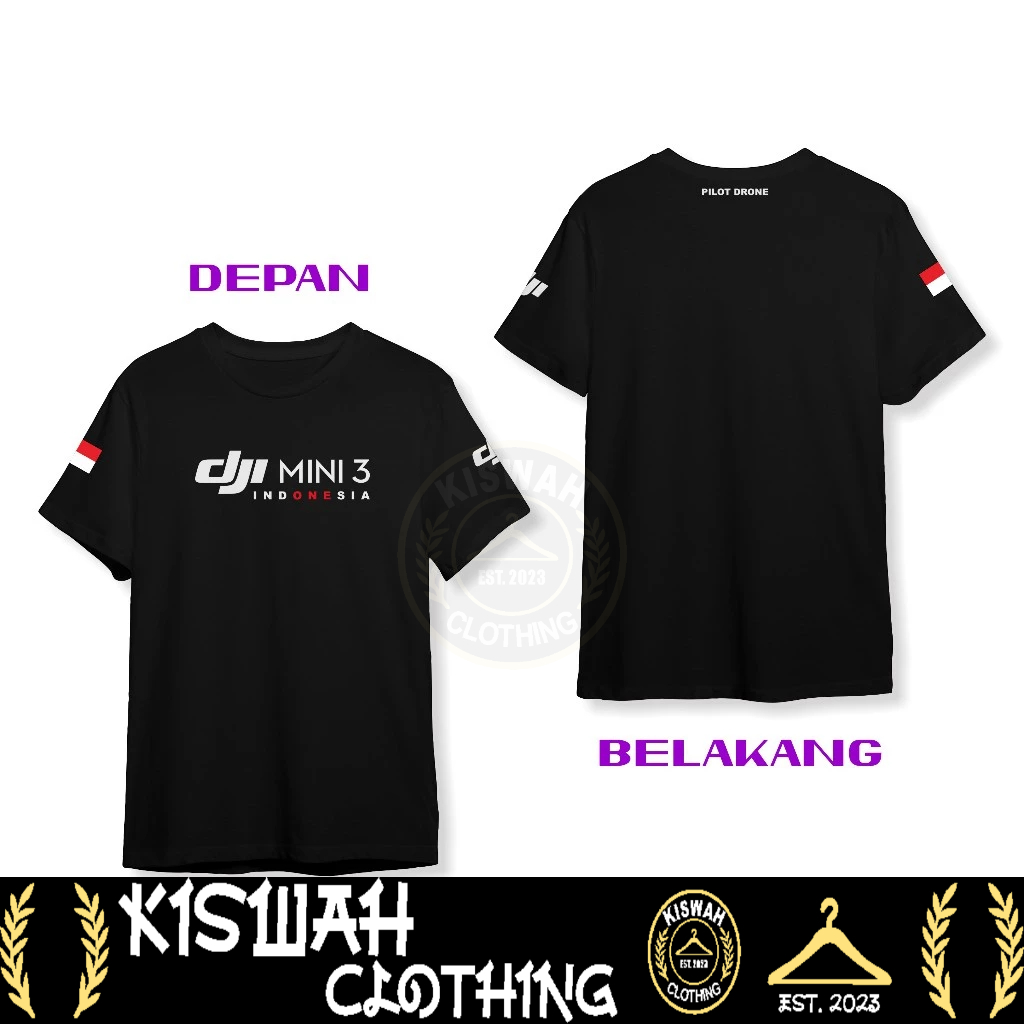 Kaos Tsihrt DJI Drone DJI Mini 3 Pilot Drone Kaos Distro