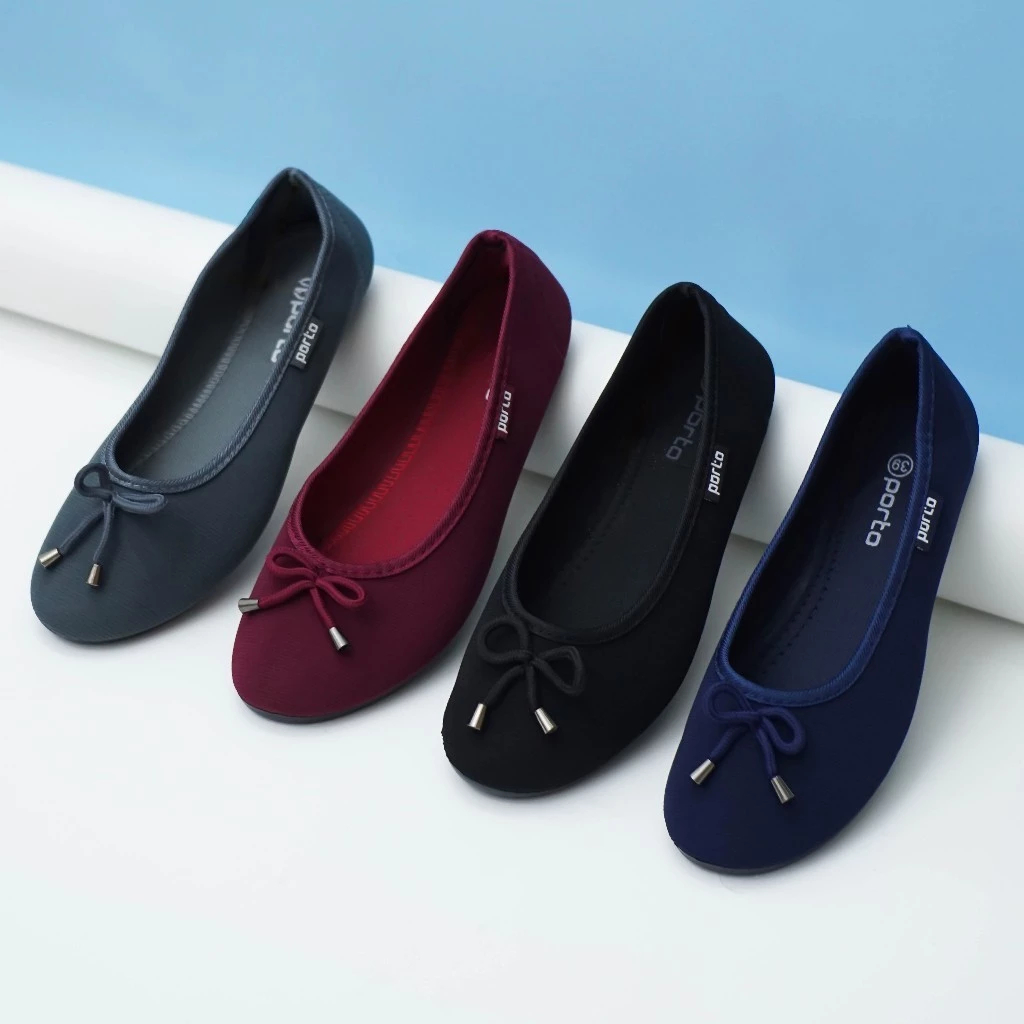 Sepatu Wanita Porto BA202 Original Flatshoes Balet Kain Empuk Lentur Anti Slip