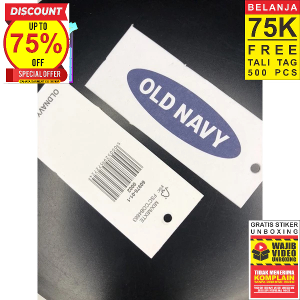 

OLD NAVY LABEL TAG HANGTAG BARCODE SUPER PREMIUM CO 1X DI KIRIM 600PCS