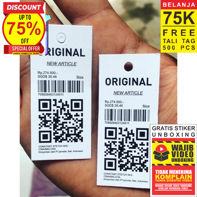

ORIGINAL LABEL PRICE TAG BARCODE SUPER PREMIUM CO 1X DI KIRIM 600PCS