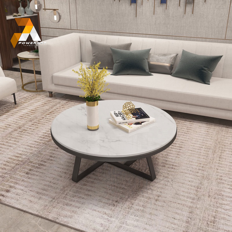 Meja Tamu Marmer Bulat Coffee Table Marmer asli