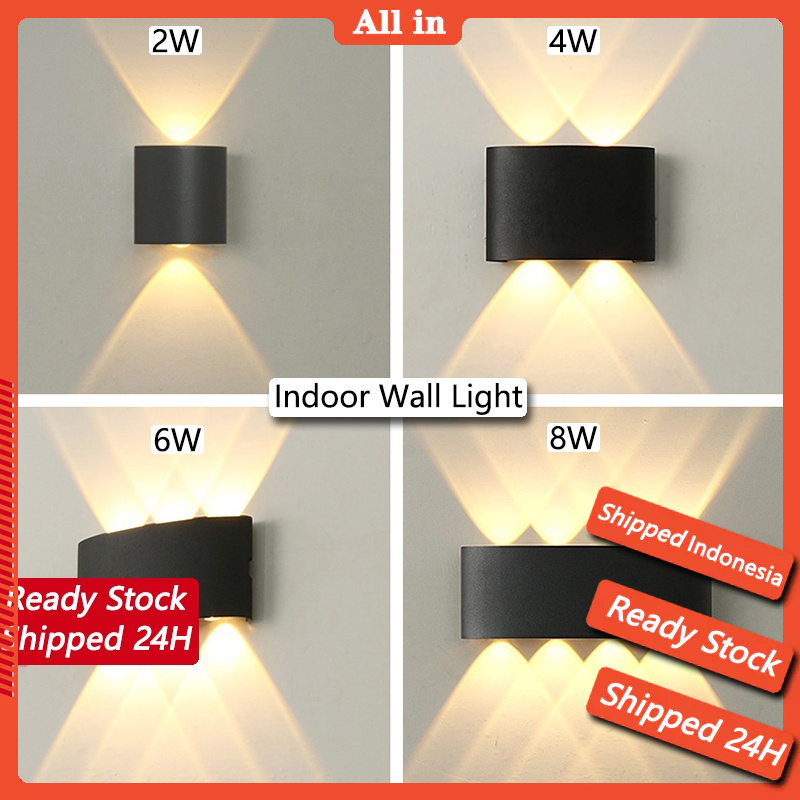 【Ini bukan lampu tenaga surya!】Lampu Dinding Taman Outdoor COB 4 MATA 6 MATA 8 MATA / LED Wall Light Minimalis 4X1W LAMPU TEMPEL COCOK UNTUK TEMBOK PILAR OUTDOOR INDOOR RUMAH