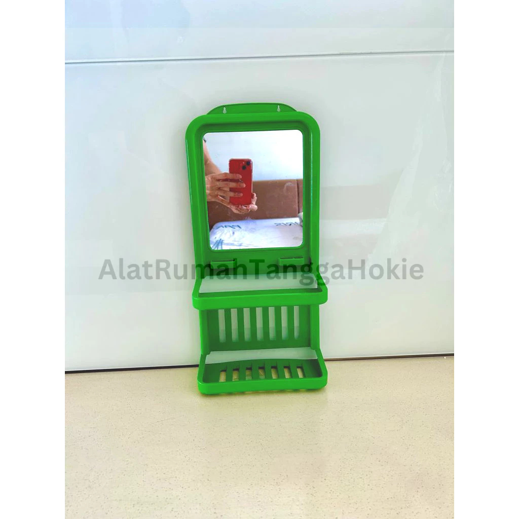 Vintageku_Shop Rak Kamar Mandi Dinding Sabun Tempel Kosmetik Make Up Kaca Gantung Tempat Sabun Kaca