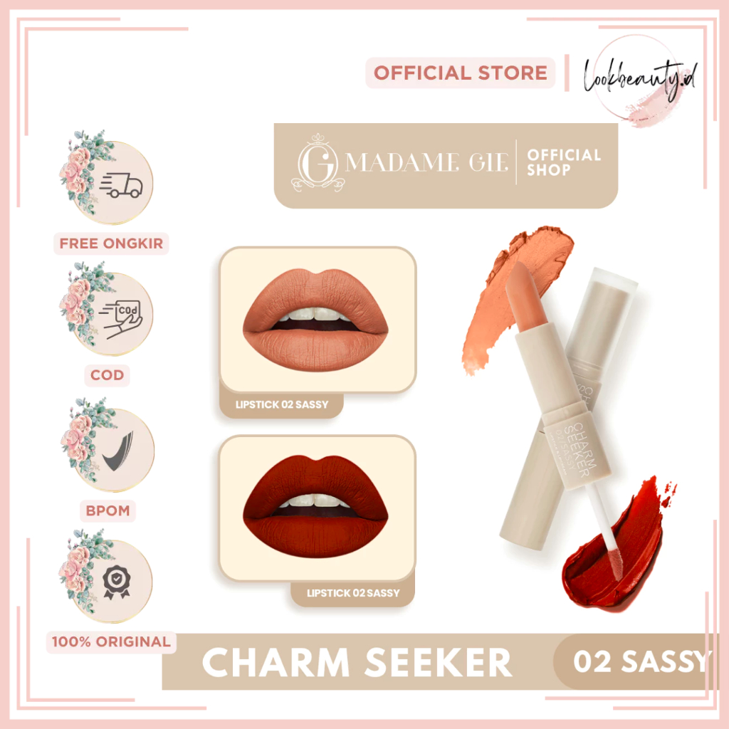 |LB| MADAME GIE LIPS 2IN1 CHARMSEEKER OMBER LIP - 2IN1 LIPSTIK AND LIPCREAM NEW
