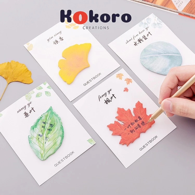 

KokoroCreations - [SK80] Sticky notes motif bentuk daun karakter kartun lucu unik