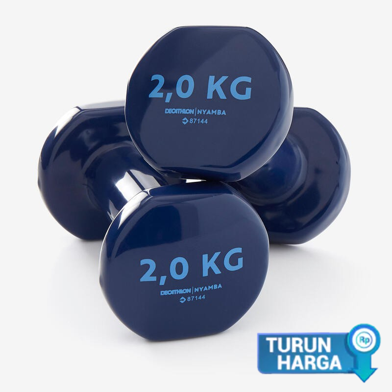 Decathlon NYAMBA Dumbell Kebugaran Sepasang 2 kg Biru - 8336573