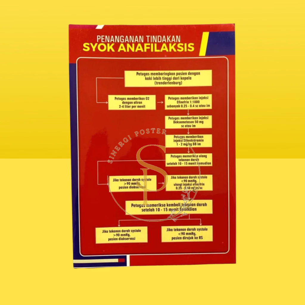 

Stiker Penanganan Tindakan Syok Anafilaksis 31x19 cm | Poster Stiker Vinyl Kesehatan | Stiker Peraturan