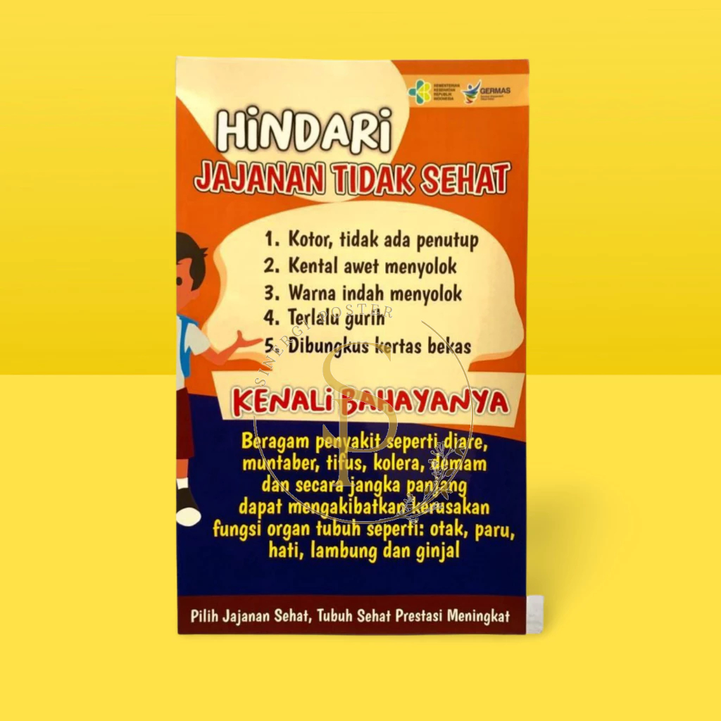 

Stiker Hindari Jajanan Tidak Sehat 31x19 cm | Stiker Vinyl Kesehatan | Makanan Sehat Sekolah