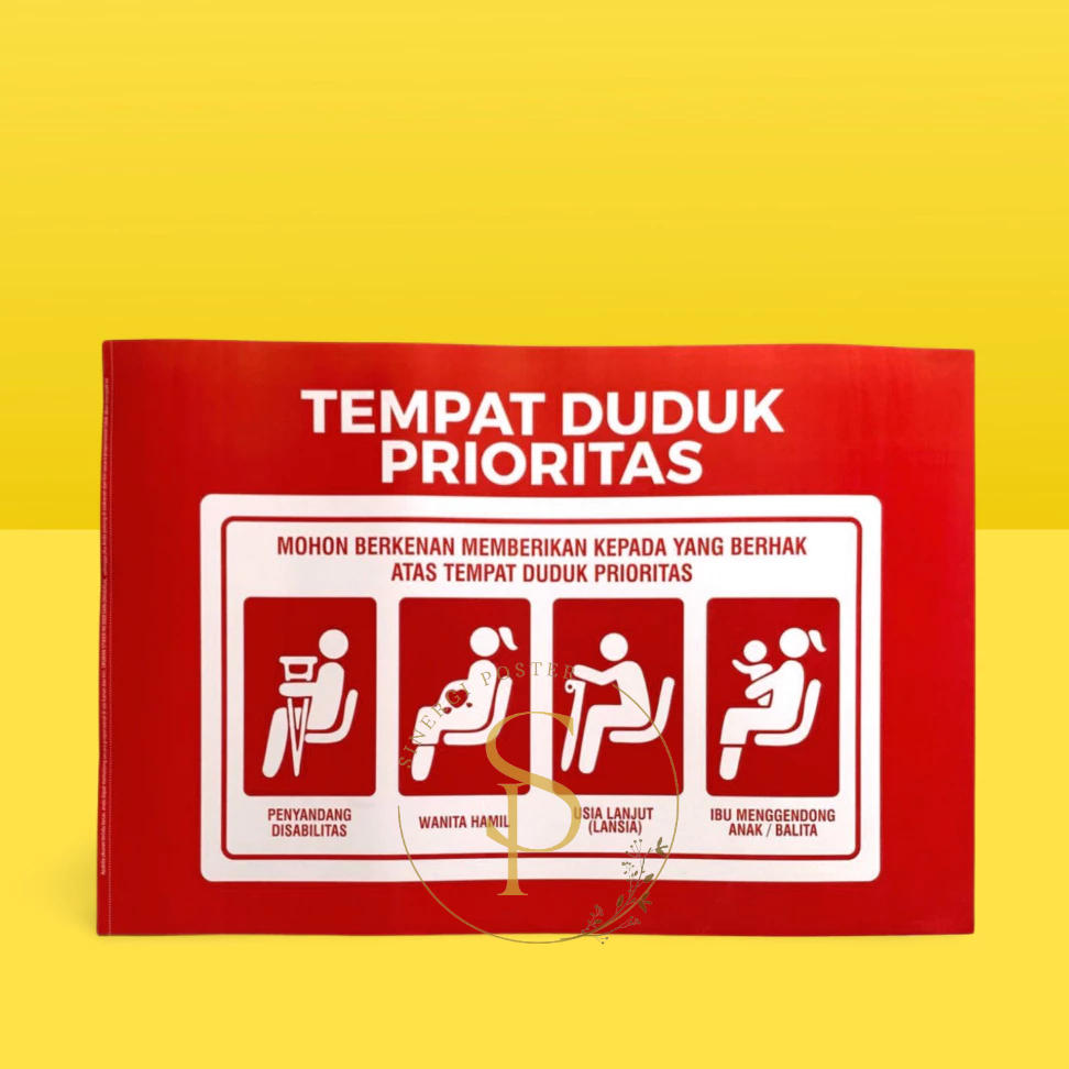 

Stiker Tempat Duduk Prioritas Merah | Stiker Kursi Prioritas Waterproof | Sticker Rumah sakit Klinik