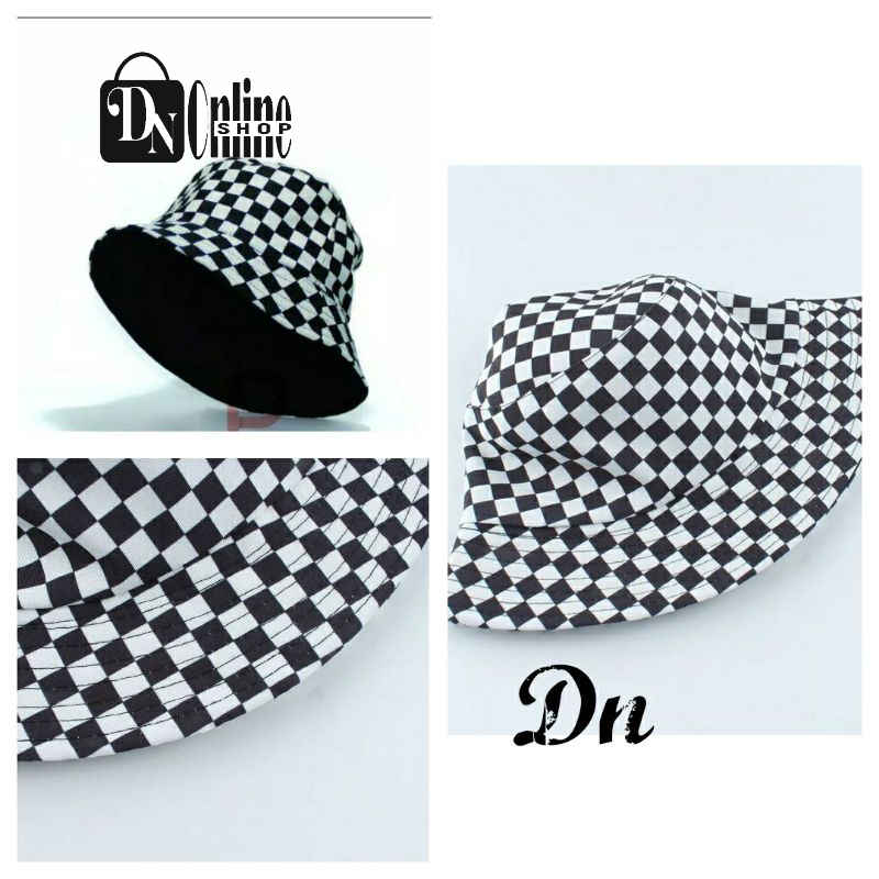 COD Topi Bucket Pria dan wanita Motif Catur/Topi Bucket Import/Topi Bucket Keren Terbaru