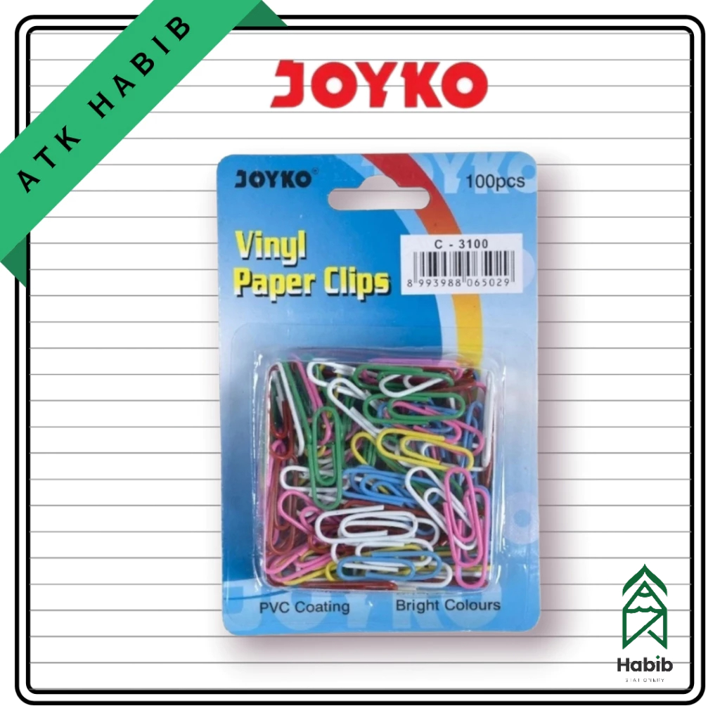 

Paper Clip Joyko Warna c-3100 isi 100 (1Pak)