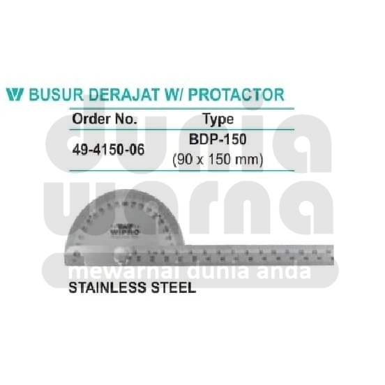 WIPRO BDP 150 Protractor Busur Derajat Stainless 6 Inch