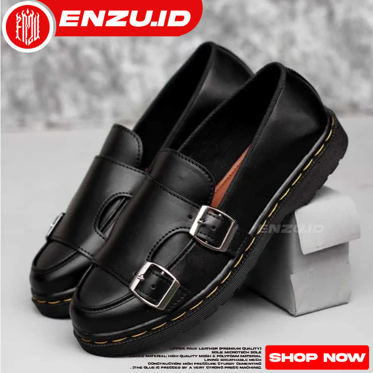 Sepatu Docmart Wanita Sepatu Loafers Slop Hitam Kerja Wanita