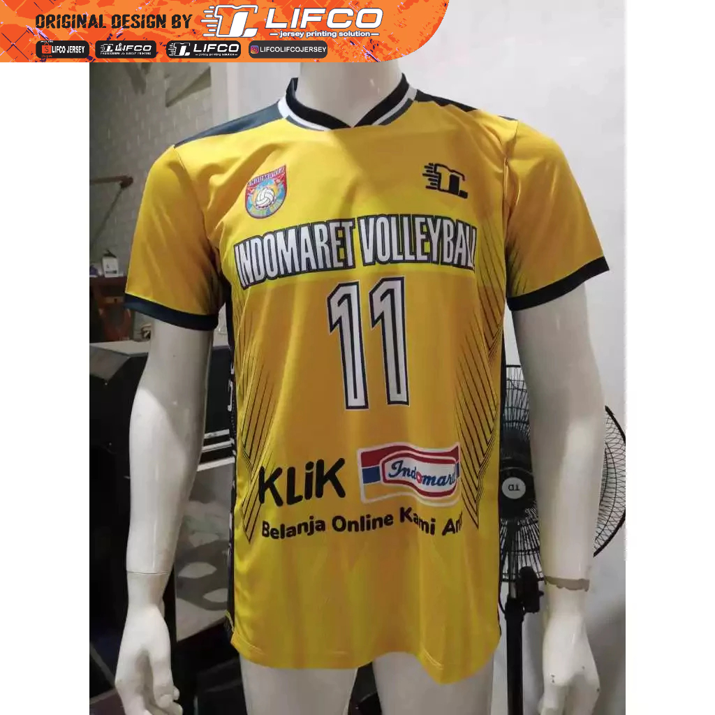 READY STOCK PREMIUM JERSEY VOLLEY BALL ORIGINAL LIFCO LIVOLI INDOMARET LATIHAN KUNING SERIES (TIDAK 
