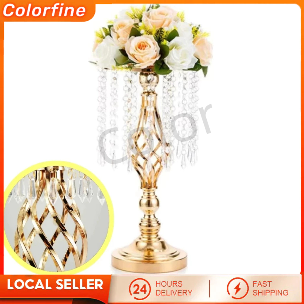 【COD】Bunga vas flower holder Hollow S-shaped Crystal Acrylic Vase tempat dekorasi pajangan Vas Bunga