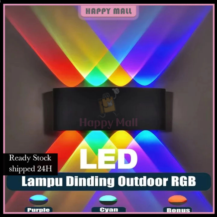 (LOWEST-PRICE) COD 12leds Lampu Dinding Led Lampu warna-warni Outdoor Minimalis Hias Taman Lampu Tem