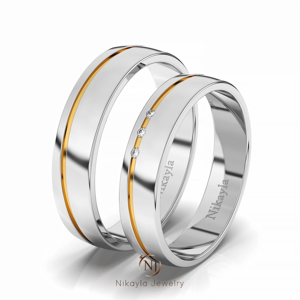 Nikayla Jewelry - Cincin Perak Couple Cincin Tunangan Murni