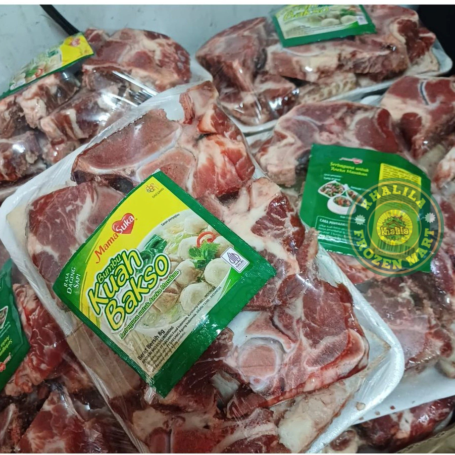 

IGA GONDRONG SAPI BEEF NECK BONE KEMASAN 1KG 1 KG (FREE BUMBU KUAH BAKSO)