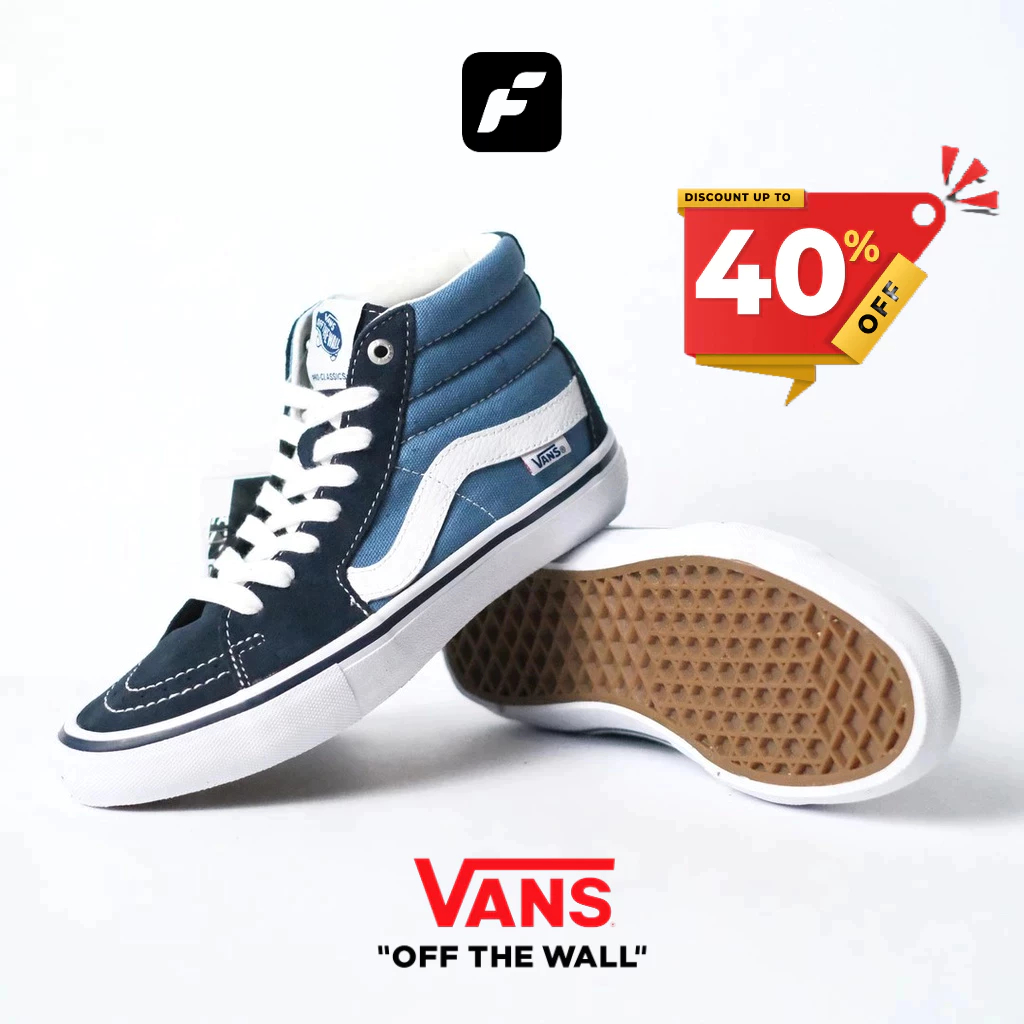 PROMO SK8 High PRO Navy White 100% Original Global