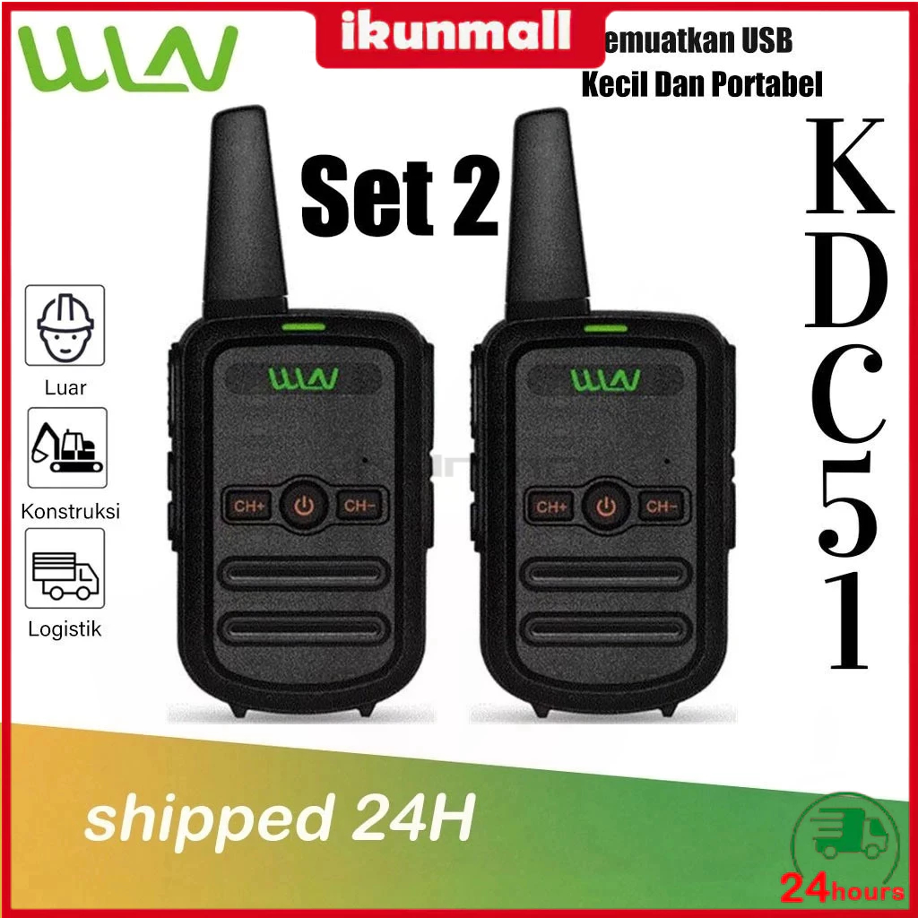 【COD】HT WLN-C51 HT sipil daya tinggiMini Wln Two-Way Radio Walkie Talkie 2 unit /1unit WLN-C56 HT