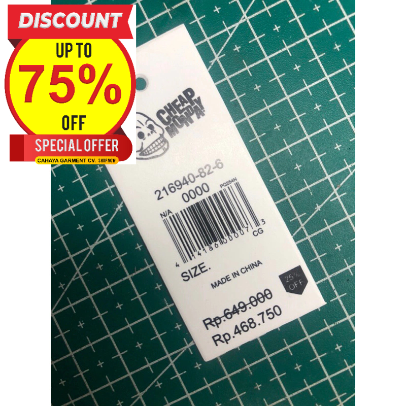 

CHEAP MONDAY PRICE TAG HANGTAG BARCODE 310GSM SUPER PREMIUM CO 1X DIKIRIM 600PCS