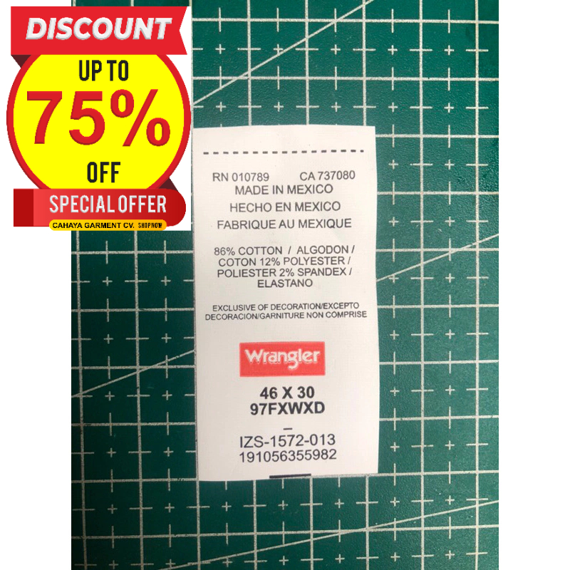 

WRANGLER WASH TAG SUPER PREMIUM CO 1X DIKIRIM 600PCS