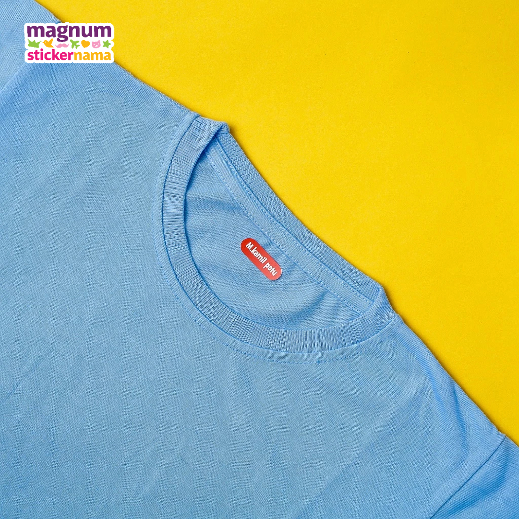 Stiker Nama Baju Setrika Polos, Bahan Polyflex, Ukuran Kecil
