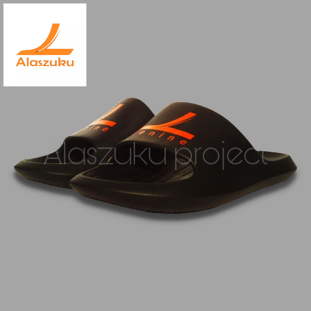 ALZ PRO Sandal Slop pria Slip On Flip Flop Basic Slide Full Black
