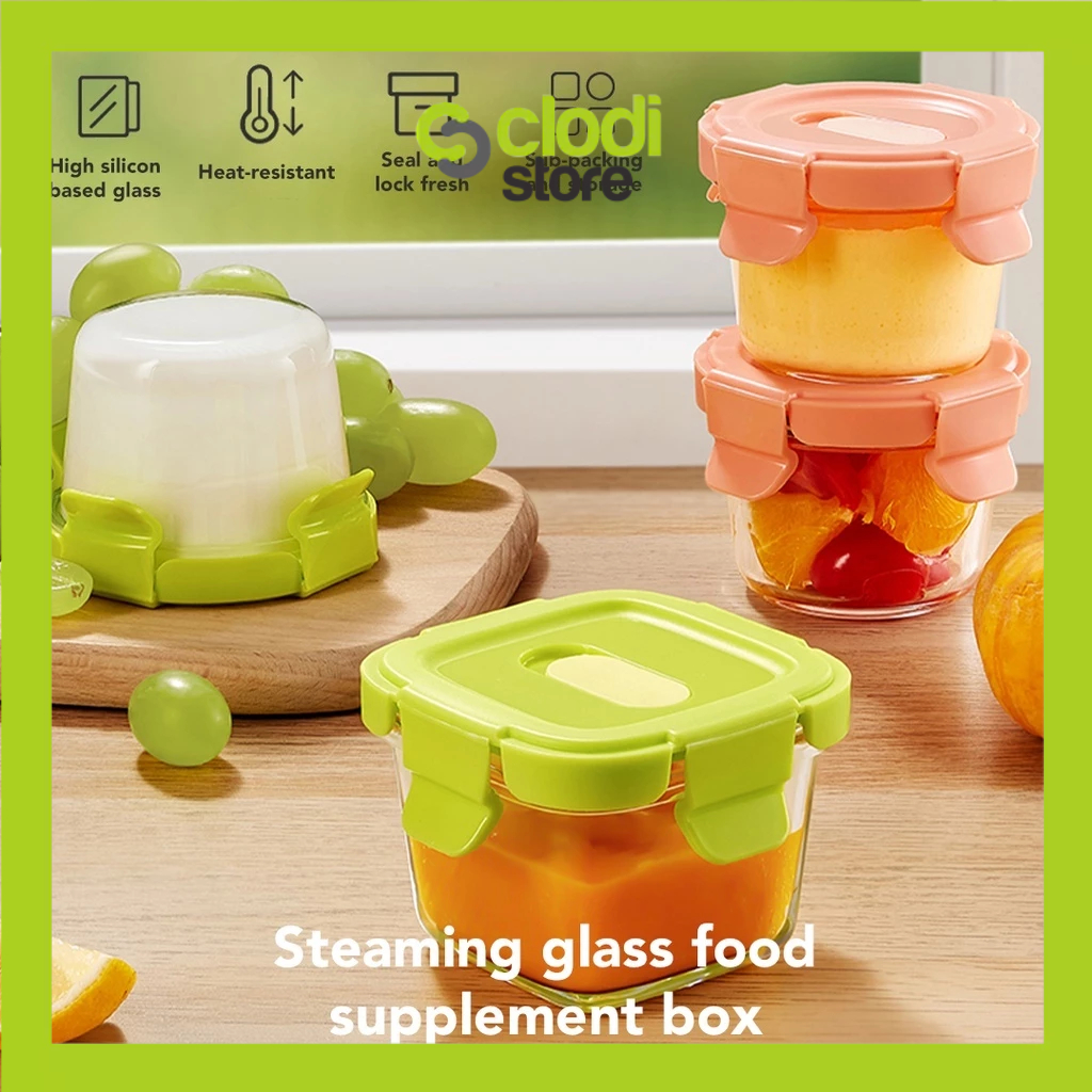 Food Container Glass Storage Jar Bowl Wadah Gelas Kaca Mpasi Bayi Mpasi Glass