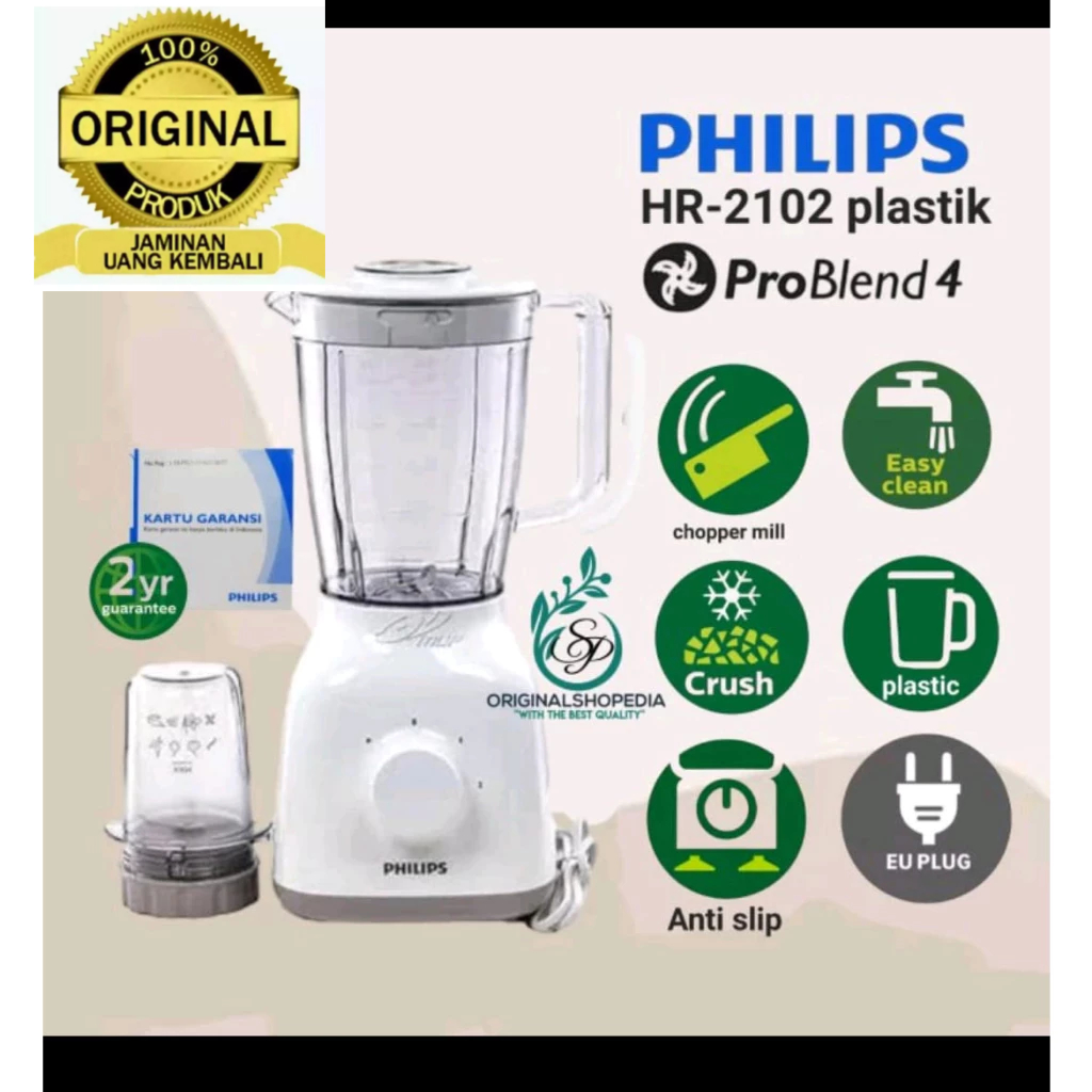 BLENDER PHILIPS PLASTIK MIKA PHILIPS BLENDER 2IN1 1.8 LITER PRO BLEND