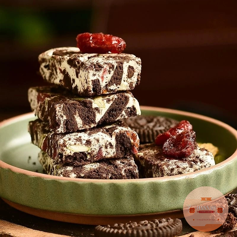 

Milk Nougat Oreo dan Cranberry 130 Gram Premium Quality - Permen Milk Nougat Susu Kue Nougat Cemilan Sehat Dijamin HALAL