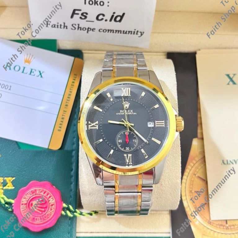 Jam Rolex Skeleton Automatic Pria Angka Romawi Tanggal Aktif