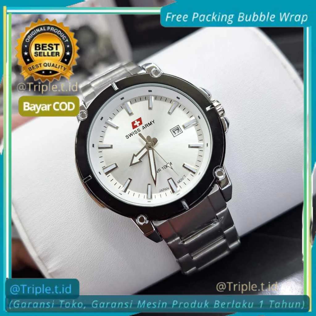 Jam Tangan Pria / Cowok Swis Armi Rantai Stainless Jam Cowok Murah
