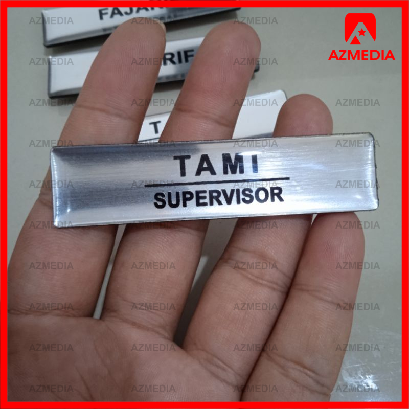 

Name Tag Gravoply Ukir Lapis Resin Silver Gold